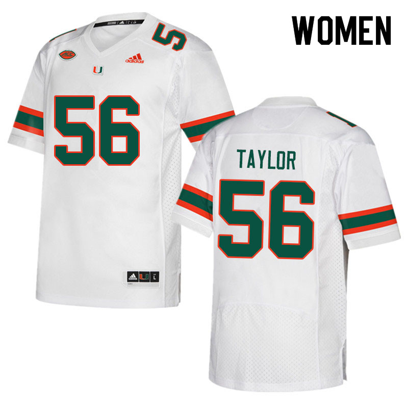 Women #56 Leonard Taylor Miami Hurricanes College Football Jerseys Sale-White